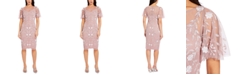 Adrianna Papell Embellished Flutter-Sleeve Sheath Dress